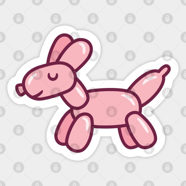 Cute Balloon Dog Pink Sticker by rustydoodle